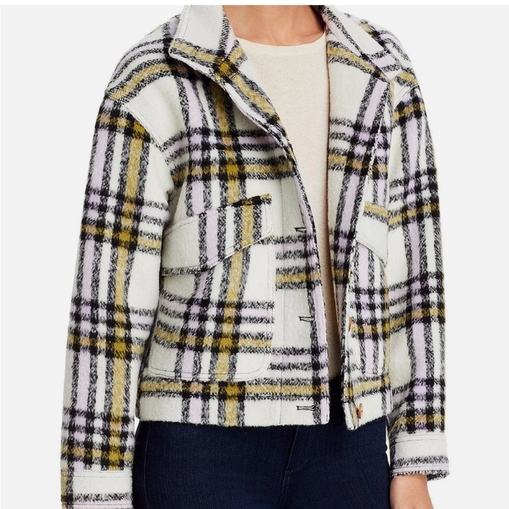 Bagatelle Collection cropped plaid shacket, size L. Never worn!